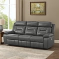 thumbnail image 6 of Conia Power Double Recliner Sofa-Dark Gray Leather-USB-87 Inch, 6 of 6
