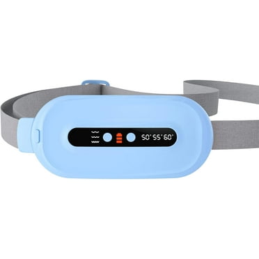 Portable Heating Pad, Cordless Heating Pad for Period Cramps Pain Relief with 3 Heat Levels and 3 Massage Modes, Electric Fast Heating Waist Back Belt for Women Girls and Her (Blue)