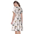 thumbnail image 2 of Bixox Robe d'Été à Manches Courtes pour Femmes Robe Ample Longueur Genou avec Poches-Visage de Bouledogue, 2 of 7