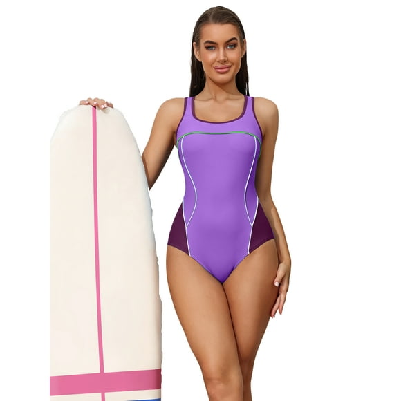 Charmo Women's One-piece Sports Swimsuit Athletic Swimwear Water Aerobic Bathingsuit