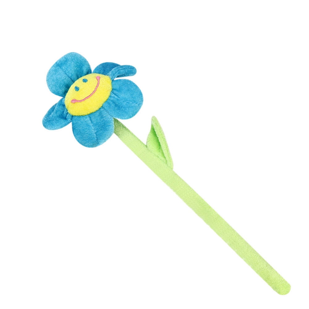 Cute Washable Plush Daisy Sunflower Toy With Smiley Happy Faces Bendable Stems