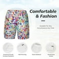 thumbnail image 5 of Sigee Colorful Watercolor Dots Print Mens Swim Trunks with Compression Liner Quick Dry Swim Stretch Beach Shorts with Pockets,S-3XL, 5 of 7