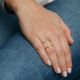 thumbnail image 2 of KoolJewelry 14k Yellow Gold Bar Double Band Ring (size 7) | Made in Italy, 2 of 4