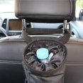 thumbnail image 4 of Universal Car Garbage Bag Back Seat Headrest Litter Trash Garbage Can (Black) 2 Black, 4 of 5