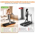 thumbnail image 4 of 3.0HP Portable Under Desk Treadmill with Handle Bar & Incline, 0.6-7.6 mph, 350 lbs Capacity, Walking Pad for Home Workout, Jogging, Cardio, 4 of 8