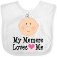 thumbnail image 3 of Inktastic Me Memere Loves Me Grandchild Girls Baby Bib, 3 of 4