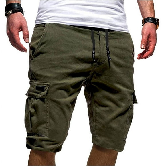 Weiqiqre Shorts Men Casual Twill Cargo Shorts Cotton Drawstring Classic Cargo Stretch Short