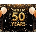thumbnail image 5 of LUUFILx Golden 50th Anniversary Balloon Backdrop Banner Party Supplies Birthday Celebration Decorations Photography Props Years Background, 5 of 9