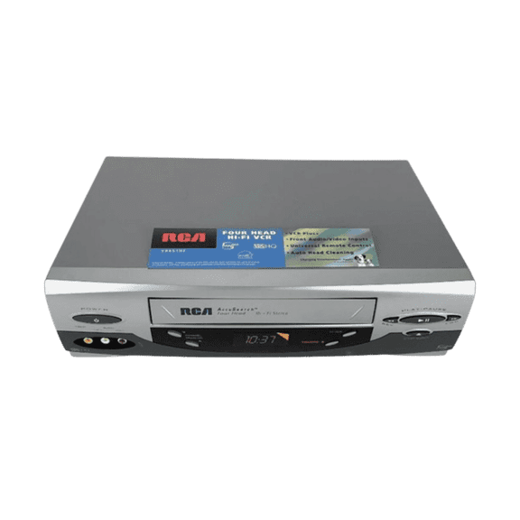 Restored RCA VR651HF VCR Player Recorder Accu-Search 4 Head Hi-Fi Stereo - w/ Original Remote, Manual, A/V Cables & HDMI Converter (Refurbished)