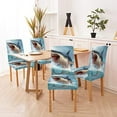 thumbnail image 2 of Dining Room Chair Slip Covers 4 Pack Shark Stretch Dining Chair Cover Washable Spandex Kitchen Parsons Chair Slipcovers, 2 of 5