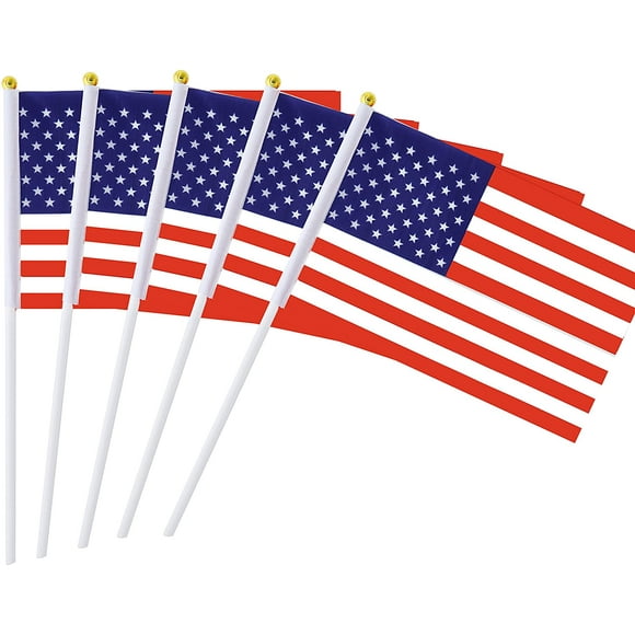 25 Pack Hand Held Small Mini Flag USA US Flag American Flag Stick Flag Round Top National Country Flags,Party Decorations Supplies For Parades,World Cup,Festival Events ,International Festival