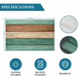 thumbnail image 6 of Farmhouse Teal Brown Placemats Set of 4, Vintage Wooden Striped Placemats for Dining Table, Place Mats for Kitchen Tabletop, Waterproof Wipeable Dining Table Mats Set, 6 of 9