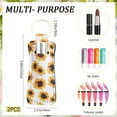 thumbnail image 2 of 2Pcs Sunflower Lip Balm Holder Keychain Chapstick Pouch Floral Flower Colorful Rectangle Neoprene Rubber Lip Gloss Clip Lipstick Case Sleeve Holders for Women Travel Makeup Storage Bag diy, 2 of 9