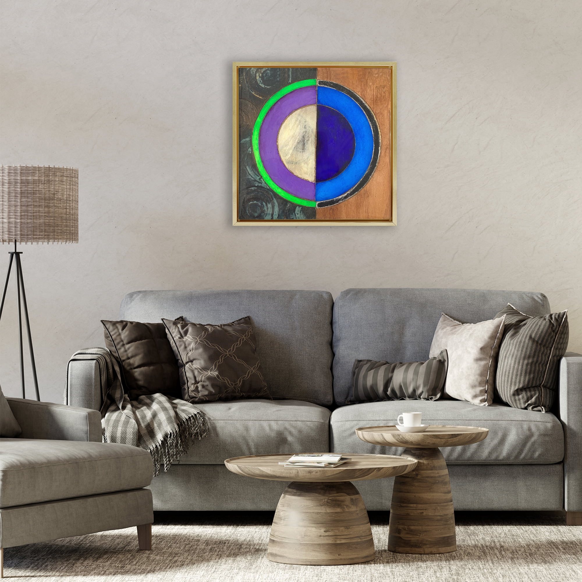 Stupell Industries Rustic Circular Balance Gold Framed Floater Canvas Wall Art, design by Matthew Finger