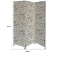 thumbnail image 5 of 71 Inch 3 Panel Fabric Room Divider with Floral Print, Gray- Saltoro Sherpi, 5 of 5