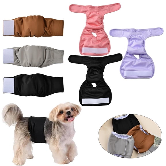 Goowood Female Dog Diapers Reusable Dog Diapers Leak Proof Dog Diapers Adjustable for Small Medium Large Dogs and Adjustable Dog Diaper for Females