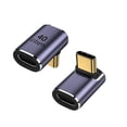 thumbnail image 1 of Adaptador USB C de 40 Gbps en ángulo recto (USB 4.0 tipo C hembra a macho), transferencia de datos, carga de 100 W, paquete de 2, 1 of 4