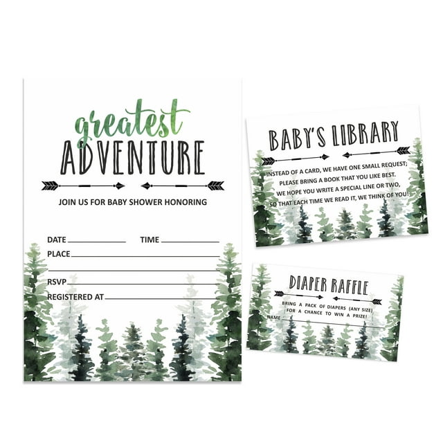 Inkdotpot Set Of 30Jungle Animals Baby Shower Invitations-Diaper Raffle Tickets And Baby Shower Book Request Cards Greatest Adventure Invites Its A Boy Its A Girl