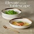 thumbnail image 5 of Maison Neuve Luna 4-Piece Ceramic Dinnerware Plate Set, 36 oz, Cream/Bronze, 5 of 7