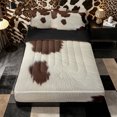 thumbnail image 2 of Erosebridal Light Cowhide Print Zipper Full Size Comforter Sets with Fitted Sheet and 2 Pillowcases,Pale Furry Spot Accent Zipper Bedding Set,Beige Brown,4pcs,Black Reversible, 2 of 6