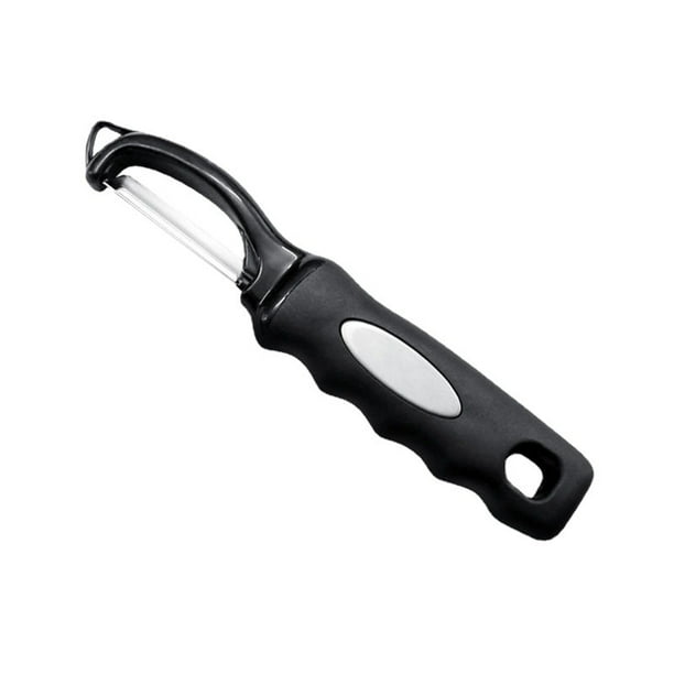 Pelador de verduras giratorio de primera calidad, mango suave y cuchillas de acero inoxidable ultraafiladas, pelador de cocina perfecto para verduras, frutas, patatas, zanahorias, manzanas, negro, paq