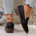 thumbnail image 6 of Vibrex Loafers for Women, Women's Loafers with Metal Buckle Platform Low Heel Faux Leather Slip On Comfort Shoes Women's Shoes,Size:5.5, 6 of 10
