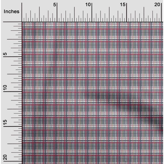 oneOone Georgette Viscose Fabric Madras Check Print Sewing Fabric BTY 42 Inch Wide