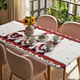 thumbnail image 3 of Valentine's Day Table Cloths for 3 Foot Rectangle Tables, Love Heart Roses Gnomes Romantic Patio Waterproof Elastic Fitted Tablecloths, Washable Rectangular Table Cover for Camping, 3 of 8