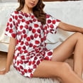 thumbnail image 4 of Susaid Tulips Flowers Print Women's Pajama Set, Button-Up Sleepwear with Elastic Waist Shorts, Perfect for Lounging, Yoga, Beach, and Casual Wear-XX-Large, 4 of 7