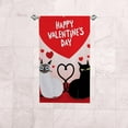 thumbnail image 6 of 2 Pcs Face Bath Towels Set Happy Valentine's Day with Couple Cats Washcloths for Bathroom Hotel Kitchen, 30"x15", Absorbent Soft Hand Fingertip Towels, 6 of 6