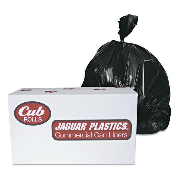 Jaguar Plastics Industrial Drum Liners, 60 gal, 2.7 mil, 38 X 63, Black