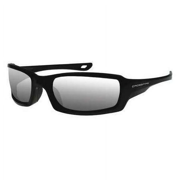 M6A, Safety Glasses, Anti-Scratch, Gray Mirror Lens, Black Frame, Full-Frame