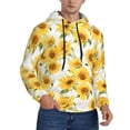 thumbnail image 2 of Sikiie Artistic Marble Pattern Sunflower Men's Hoodie, Essentials Hoodie, Sweatshirt, Pullover Hooded Sweatshirt for Men-4X-Large, 2 of 7