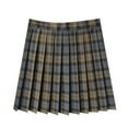 thumbnail image 2 of Xixinqiwan Women Skirts under $5,Women's Mini Skirt Plaid American Vintage Pleated Skirt Uniform Role Play Costume Halter Dresses with Flowy Design, 2 of 4