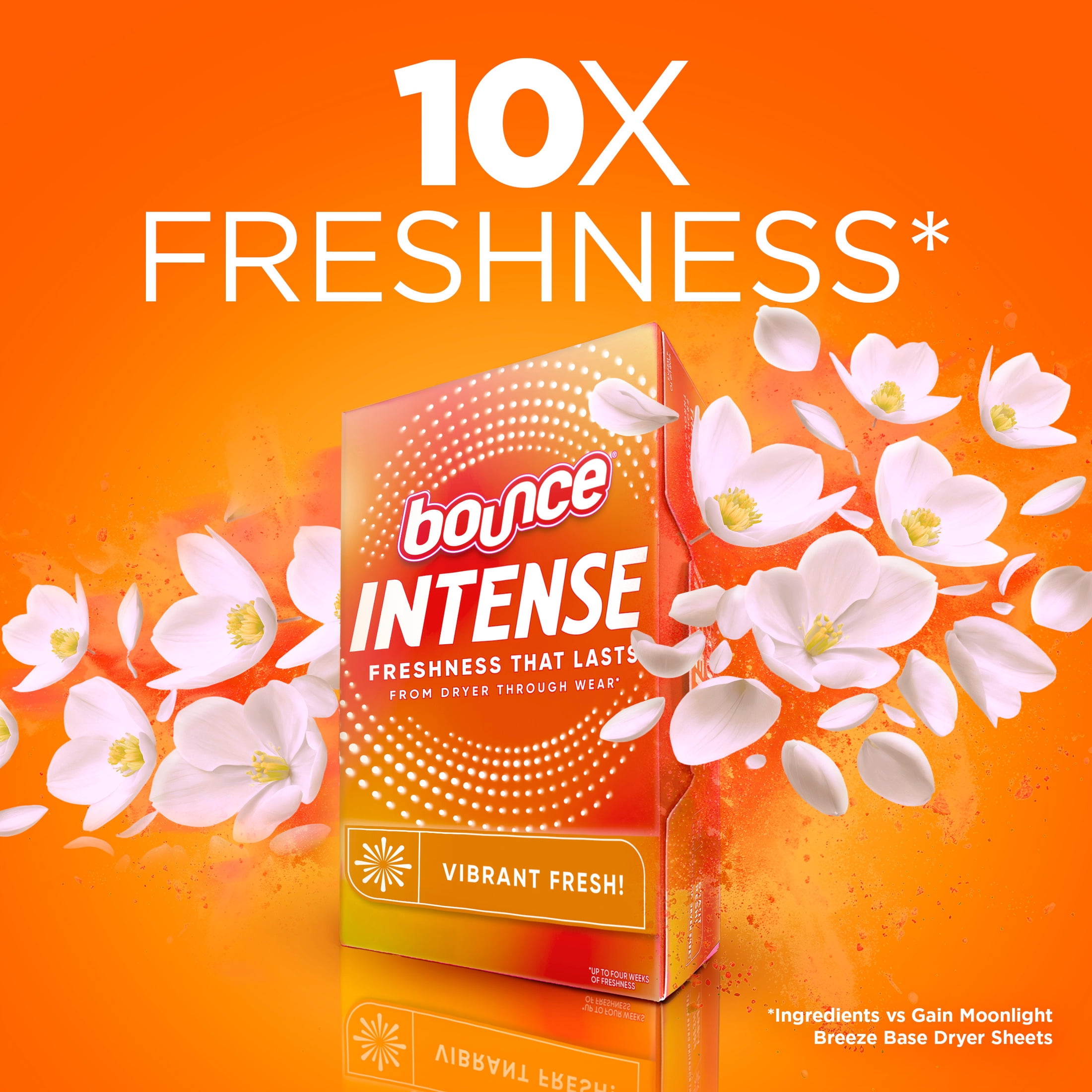 Bounce Dryer Sheets, Intense Scent Boosting, Vibrant Fresh Scent, 30 Count