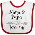 thumbnail image 3 of Inktastic Nana and Papa Love Me Heart Grandchild Boys or Girls Baby Bib, 3 of 4