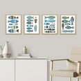 thumbnail image 3 of PixonSign Framed Wall Art Coastal Charm Wooden Fish Illustrations Posters, Set of 4 Rustic Nautical Fine Art Multicolor Boho Canvas Prints for Bedroom, Living Room, Office - 11"x14" Natural, 3 of 5