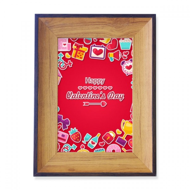 Red Happy Valentine's Day Heart Love Photo Frame Exhibition Display Art Desktop Painting