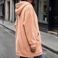 thumbnail image 6 of cocolona Long Fleece Jacket for Women Double-Sided Fuzzy Long Sleeve Outerwear Hooded Zipper Fall Winter Long Coat with Pocket, 6 of 6