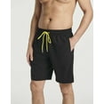 thumbnail image 4 of Real Essentials 3 Pack: Men's 9" Inch 2 in 1 Board Shorts with Compression Liner - Bathing Suit With Back Flap Pocket, 4 of 5