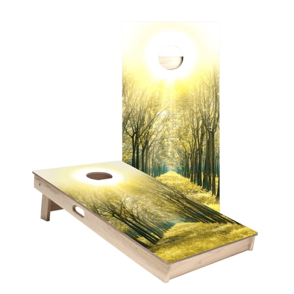 Forest Sunset Star Cornhole Boards