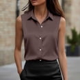 thumbnail image 4 of QASIEATN Womens Satin Blouse Sleeveless Tank Tops Button Down Shirts Outfits Summer Vest for Women, 4 of 6