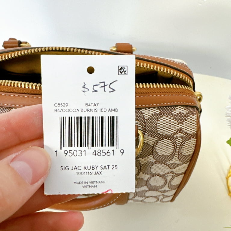 Coach C8529 Ruby Satchel 25 In Signature Textile Jacquard IN COCOA 