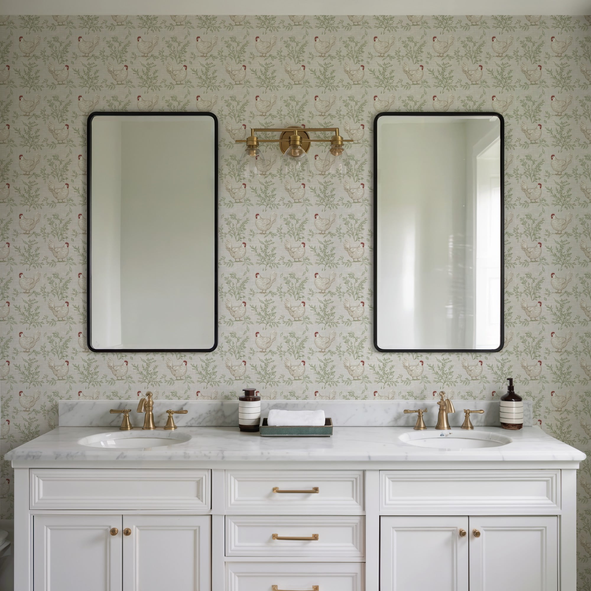 Veer Decor Cluckingham Toile Peel and Stick Wallpaper