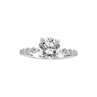 Gem Stone King 925 Sterling Silver Simulated Opal & Diamond Engagement Ring – 2.16 Ct Oval (Sizes 5-9)
