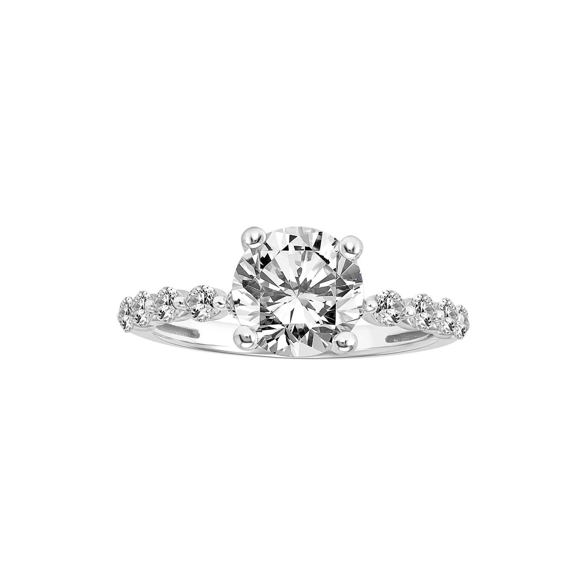 3 Carat T.G.W. Created White Sapphire Sterling Silver "Glacial Gem" Engagement Ring by Keepsake