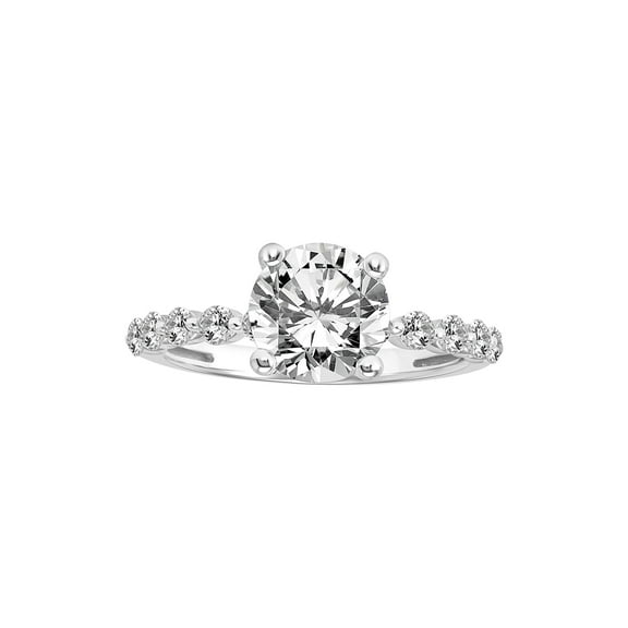 3 Carat T.G.W. Created White Sapphire Sterling Silver "Glacial Gem" Engagement Ring by Keepsake