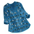 thumbnail image 1 of CHOK Hauts pour Femmes Liquidation Mode Été Décontractée Ample Lin Manches Longues Col Rond Blouse en Solde, 1 of 4
