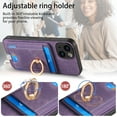 thumbnail image 6 of Dteck for iPhone 14 Case, 2 in 1 Magnetic Wallet with Phone Grip, Compatible with MagSafe, Detachable Premium PU Leather Magnetic Case with Card Slots Ring Holder,Purple, 6 of 9