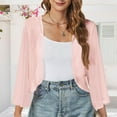 thumbnail image 2 of Women Lightweight Chiffon Cardigan Long Sleeve Flowy Casual Loose Beach Swim Cover Up Open Front Comfy Cardigan Tops, 2 of 5